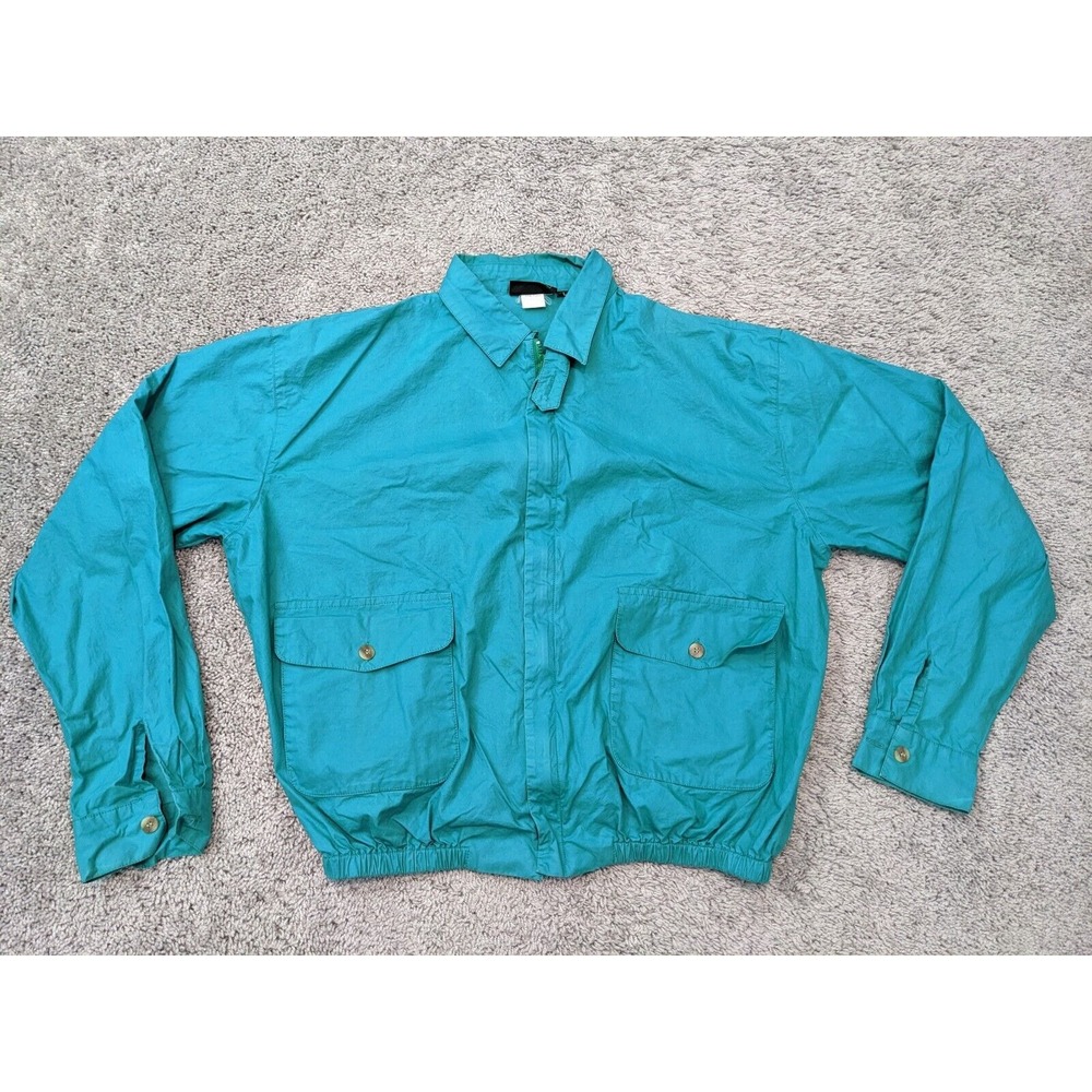 Silver Fern‎ Windbreaker Womens Large Jacket Full Zip Nylon Vintage Green